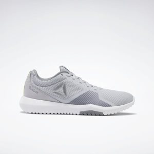 Reebok Flexagon Force Trainingsschuhe Herren - Grau/Weiß/HellGrün/Silber - DE 417-PCZ